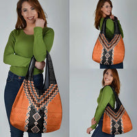 Orange Niho Taniwha Mix Poutama Grocery Bag Unique Taniko Aotearoa