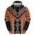 Orange Niho Taniwha Mix Poutama Hoodie Unique Taniko Aotearoa