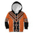 Orange Niho Taniwha Mix Poutama Kid Hoodie Unique Taniko Aotearoa