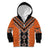 Orange Niho Taniwha Mix Poutama Kid Hoodie Unique Taniko Aotearoa