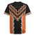 Orange Niho Taniwha Mix Poutama Rugby Jersey Unique Taniko Aotearoa