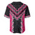 Pink Niho Taniwha Mix Poutama Baseball Jersey Unique Taniko Aotearoa