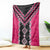 Pink Niho Taniwha Mix Poutama Blanket Unique Taniko Aotearoa