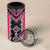 Pink Niho Taniwha Mix Poutama 4 in 1 Can Cooler Tumbler Unique Taniko Aotearoa