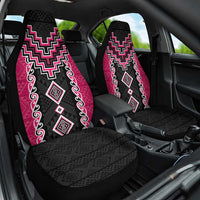 Pink Niho Taniwha Mix Poutama Car Seat Cover Unique Taniko Aotearoa