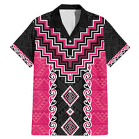 Pink Niho Taniwha Mix Poutama Family Matching Mermaid Dress and Hawaiian Shirt Unique Taniko Aotearoa