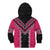 Pink Niho Taniwha Mix Poutama Kid Hoodie Unique Taniko Aotearoa