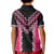 Pink Niho Taniwha Mix Poutama Kid Polo Shirt Unique Taniko Aotearoa