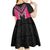 Pink Niho Taniwha Mix Poutama Kid Short Sleeve Dress Unique Taniko Aotearoa