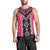 Pink Niho Taniwha Mix Poutama Men Tank Top Unique Taniko Aotearoa