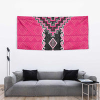 Pink Niho Taniwha Mix Poutama Tapestry Unique Taniko Aotearoa