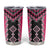 Pink Niho Taniwha Mix Poutama Tumbler Cup Unique Taniko Aotearoa