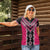 Pink Niho Taniwha Mix Poutama Women Polo Shirt Unique Taniko Aotearoa