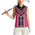 Pink Niho Taniwha Mix Poutama Women Sleeveless Polo Shirt Unique Taniko Aotearoa