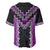 Purple Niho Taniwha Mix Poutama Baseball Jersey Unique Taniko Aotearoa