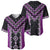 Purple Niho Taniwha Mix Poutama Baseball Jersey Unique Taniko Aotearoa