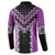 Purple Niho Taniwha Mix Poutama Button Sweatshirt Unique Taniko Aotearoa