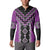 Purple Niho Taniwha Mix Poutama Button Sweatshirt Unique Taniko Aotearoa