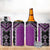 Purple Niho Taniwha Mix Poutama 4 in 1 Can Cooler Tumbler Unique Taniko Aotearoa