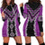 Purple Niho Taniwha Mix Poutama Hoodie Dress Unique Taniko Aotearoa