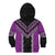 Purple Niho Taniwha Mix Poutama Kid Hoodie Unique Taniko Aotearoa