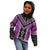 Purple Niho Taniwha Mix Poutama Kid Hoodie Unique Taniko Aotearoa