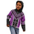 Purple Niho Taniwha Mix Poutama Kid Hoodie Unique Taniko Aotearoa