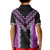 Purple Niho Taniwha Mix Poutama Kid Polo Shirt Unique Taniko Aotearoa