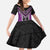 Purple Niho Taniwha Mix Poutama Kid Short Sleeve Dress Unique Taniko Aotearoa