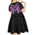 Purple Niho Taniwha Mix Poutama Kid Short Sleeve Dress Unique Taniko Aotearoa