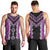 Purple Niho Taniwha Mix Poutama Men Tank Top Unique Taniko Aotearoa