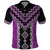 Purple Niho Taniwha Mix Poutama Polo Shirt Unique Taniko Aotearoa