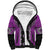 Purple Niho Taniwha Mix Poutama Sherpa Hoodie Unique Taniko Aotearoa