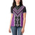 Purple Niho Taniwha Mix Poutama Women Polo Shirt Unique Taniko Aotearoa