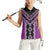 Purple Niho Taniwha Mix Poutama Women Sleeveless Polo Shirt Unique Taniko Aotearoa