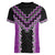 Purple Niho Taniwha Mix Poutama Women V-Neck T-Shirt Unique Taniko Aotearoa