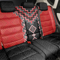 Red Niho Taniwha Mix Poutama Back Car Seat Cover Unique Taniko Aotearoa