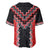 Red Niho Taniwha Mix Poutama Baseball Jersey Unique Taniko Aotearoa