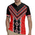 Red Niho Taniwha Mix Poutama Rugby Jersey Unique Taniko Aotearoa