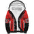 Red Niho Taniwha Mix Poutama Sherpa Hoodie Unique Taniko Aotearoa