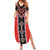 Red Niho Taniwha Mix Poutama Summer Maxi Dress Unique Taniko Aotearoa