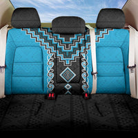 Sky Blue Niho Taniwha Mix Poutama Back Car Seat Cover Unique Taniko Aotearoa