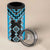 Sky Blue Niho Taniwha Mix Poutama 4 in 1 Can Cooler Tumbler Unique Taniko Aotearoa