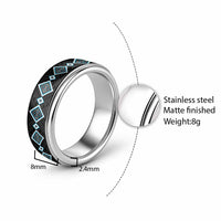 Sky Blue Niho Taniwha Mix Poutama Classic Ring Unique Taniko Aotearoa - Polynesian Pride
