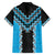 Sky Blue Niho Taniwha Mix Poutama Family Matching Long Sleeve Bodycon Dress and Hawaiian Shirt Unique Taniko Aotearoa