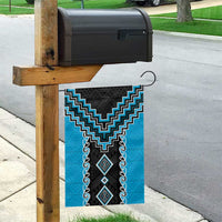 Sky Blue Niho Taniwha Mix Poutama Garden Flag Unique Taniko Aotearoa