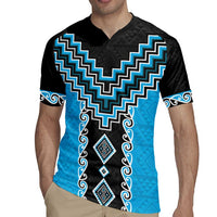 Sky Blue Niho Taniwha Mix Poutama Rugby Jersey Unique Taniko Aotearoa