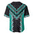 Teal Niho Taniwha Mix Poutama Baseball Jersey Unique Taniko Aotearoa