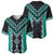 Teal Niho Taniwha Mix Poutama Baseball Jersey Unique Taniko Aotearoa