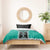Teal Niho Taniwha Mix Poutama Bedding Set Unique Taniko Aotearoa